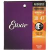 Elixir Nanoweb rivestimento 16002 10 - 47 chitarra acustica di bronzo fosforoso extra Light (2 confezioni)