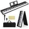 RELAX4LIFE Pianoforte Digitale Pieghevole a 88 Tasti, con MIDI Wireless, Altoparlanti Doppii, 1000 Timbri, 1000 Ritmi, Tastiera Portatile per Principianti, Bambini, Adulti (NERO)