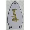 jiahecl Per Fit Gibson Flying V Truss Rod Cover Logo Style Guitar Pickguard (3 strati bianco (logo oro))