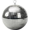 Spetebo Sfera da discoteca con gancio da appendere - 15 cm - Sfera a specchio con sfaccettature in vetro vero argento - effetto luce per feste