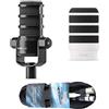 RØDE Rode Podmic USB XLR Podcast microfono altoparlante + WS14W Deluxe protezione pop bianco + cavo keepdrum XLR