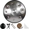 Generic Kurd Minor 440 Hz Handpan, tamburo a mano in acciaio inox con custodia in viola, 10 note strumento musicale per adulti, 56 cm