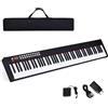 RELAX4LIFE Pianoforte Digitale Portatile con 88 Tasti Illuminati, Custodia, Leggio, Modalità di Insegnamento,MP3/USB/MIDI/Bluetooth (NERO)