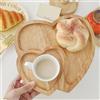 Obelunrp Vassoio a Forma di Cuore in Legno da 9,1 Pollici Con 2 Scomparti - Tavola di Salumi e Piatti per Servizio al Matrimonio a Lume di Candela
