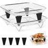 Lergas Airfryer Accessori per friggitrice ad aria calda rettangolare griglia impilabile per friggitrice ad aria calda griglia di cottura in acciaio inox 304 per friggitrice ad aria calda per ninja/cosori