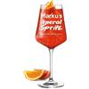polar-effekt Leonardo Puccini Aperol Spritz Bicchiere da vino 560 ml con incisione a scelta - il regalo di compleanno e anniversario - per mamma e papà - Bicchiere con manico con nome - Bicchiere da
