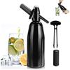 TBRFP Soda Maker,Sifone per Soda Alluminio 1L,Soda Siphon Bottle con Regolatore di Pressione, Aluminium Sparkling Water Maker per Succhi di Frutta Fatti in Casa,Mojito,Cocktail,Bevande