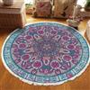Tomifine Tappeto per soggiorno bohémien camera da letto tappeto antiscivolo lavabile in lavatrice morbido tessuto tappeto per cucina vintage corridoio sala (90 cm,Viola Blu)