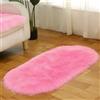 Tomifine Tappeto Imitazione Lana, Soffice Faux Tappeti Pelliccia, Rosa, 50 x 100 cm