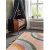 RugVista Rainbow, Tappeto per bambini, Moderni Bambini, 100 x 160 cm, Rettangolare, Pelo corto, Cameretta, Lavabile in lavatrice, Senza sostanze chimiche pericolose, Rosa/Multi