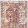 VARIKASHOM Tappeto Quadrato,multicoloured,90 x 90 cm, Motivi vintage invecchiati rosso arancio verde blu crema,Tappeti Soggiorno, Camera da Letto, Cameretta, Antiscivolo, Lavabile,