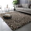 Aexpath Tappeto per soggiorno, stampa leopardata beige, 80 x 200 cm, spesso e morbido, a pelo lungo, per interni, soggiorno, camera da letto e corridoio, lavabile a mano, resistente allo sbiadimento