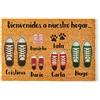 NANNUK Baby creations NANNUK - Zerbino personalizzato in fibra di cocco con scarpe familiari + animali domestici | cambia il colore delle scarpe | misura 70 x 40 cm (Familia 3 + 2 animale)