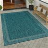 Paco Home Tappeto Per Esterno Terrazzo Balcone Tappeto Cucina Moderno Motivo Geometrico Motivo Astratto, Dimensione:80x150 cm, Colore:Turchese