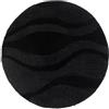RugVista Breeze, Tappetino da bagno, Moderni, Ø 90 cm, Rotonda, Pelo corto, Lavabile in lavatrice, Nero