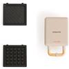 CREATE/STONE STUDIO/Tostiera individuale per sandwich e waffle Sabbia / 2 piastre intercambiabili: sandwich-grill, waffle, taiyaki, pancake e ciambelle, antiaderente, apertura 100º, 600W