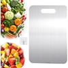 HJJMN 33x23.5cm Tagliere in Acciaio Inox Uso Alimentare Multiuso, Tagliere in Metallo Bifacciali senza BPA, Tagliere da Cucina in SUS 304 Con Gancio a Parete per Carne Frutta Verdura