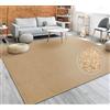 Paco Home Tappeto Pelo Corto, Lavabile, Monocolore, Semplice e Moderno, per Soggiorno, Camera da Letto e Ingresso, Dimensione:140x200 cm, Colore:Oro