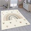 Paco Home Tappeto per bambini cameretta bambine bambini diversi motivi e dimensioni, Dimensione:Ø 120 cm tondo, Colore:Beige