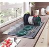 MODENGKONGJIAN Tappetino scolapiatti in silicone per molteplici usi, facile da pulire, ecologico, resistente al calore, per bancone della cucina, lavandino, frigorifero o cassetto (45,7 x 40,6 cm, verde)