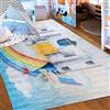 Mazovia Tappeto Salotto - Tapeto Stampato Pelo Corto - Morbido Tappeto Camera da Letto - Antiscivolo Tapeto EMMA - Tappeto Bambini Motivo Castello della Principessa - Multicolore Blu 160x230cm