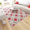 Mazovia Tappeto Salotto Moderne e Classico Pelo Corto - Tappeti Soggiorno Turchi Originali - Tappeti Camera da Letto - Tappeti Salotto Grandi Dimensioni - Grigio Rosso 160 x 220 cm
