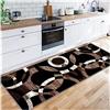 Siunwdiy Tappeto Cucina 1.2 Metri Passatoia Cucina Antiscivolo e Lavabile Passatoia Antimacchia in nero marrone bianco Pelo Corto Tappeti Runner Lungo,Moderno Design Motivo Geometrico，60X120CM