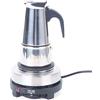 Dekltus Moka Pot - Caffettiera elettrica per caffè, 500 W, doppia protezione contro le perdite con base riscaldante e filtro, temperatura regolabile (4 tazze)