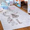 Mazovia Tappeto Salotto - Tapeto Stampato Pelo Corto - Morbido Tappeto Camera da Letto - Antiscivolo Tapeto EMMA - Tappeto Bambini Motivo Ballerina - Rosa Pink Grigio 140x200cm
