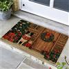 Generic Zerbino natalizio con cane e gatto, rosso e nero, decorazione per la casa per interni ed esterni, tappetino di benvenuto invernale festivo, antiscivolo e lavabile, 73 x 43 cm