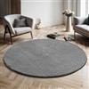the carpet Relax Tappeto moderno a pelo corto, soggiorno, fondo antiscivolo, lavabile fino a 30 gradi, morbidissimo, aspetto pelliccia, Antracite, 120 cm Rotondo