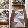 Wassly Tappeto Passatoia Cucina Antiscivolo Lavabile Lungo Tappeti Runner 50X250CM Tappetini per il bagno, Grigio Rosa Geometria 3D Tappeto Casa Poliestere Corridoio Entrata Soggiorno Camera da Letto