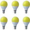 LEDLUX 6 Pezzo Lampadina Led E14 Giallo, 4W=35W 220V, Forma Globo G45, Per Decorazione Feste
