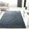 HONQGAO Tappeti Shaggy 60 x 130 cm Morbido Tappeto Soggiorno Unicolore Facile da Pulire per Scendiletto Camera da Letto, Cucina y Soggiorno, Grigio Scuro