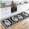 Siunwdiy Tappeto Runner Lungo Nero，Passatoia Corridoio 50X200CM Antiscivolo,Tappeto Runner per Cucina,Bagno,Poliestere per Soggiorno Camera da Letto Corridoio Entrata Bagno Scendiletto