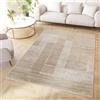 TAPISO Crystal Tappeto Pelo Corto Lucido Effetto 3D Design Moderno Motivo Astratto Geometrico Linee Simmetriche Beige Marrone Crema Soggiorno Sala Camera OEKO-TEX 250 x 350 cm