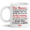Gattablu Tazza Mug 11 oz Cara Mamma, devo ancora nascere ma so che sei la migliore al mondo, me l'ha spoilerato papà! Buona prima festa della mamma! Personalizzata con nome bimbo o bimba!