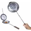 Orso Chef - Padella Matallo forata per Castagne 22 Cm. - Padella girevole ribaltabile antiscivolo per fuoco brace fornelli o bruciatori gas ottima per caldarroste, mandorle ceci e semi vari