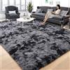 GUOJUN Tappeto a Pelo Lungo 250 x 400 cm Lavabile Fluffy, Antiscivolo Tappeto Salotto Moderno a Pelo Corto Varie Misure e Colori Multiuso per Camera da Letto, Studio, Ufficio, Grigio Scuro