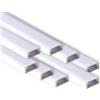 AFTERTECH 8x 3metri (24M) 1506B 15x6mm PROFILO ALLUMINIO BIANCO PER STRISCE STRIP LED BARRA RIGIDA 3MT + COPERTURA (8x 3metri 1506bianco milk)