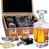 Royal Reserve Set Whisky Regalo Uomo - Set Bicchieri da Whisky, Decanter, Cubetti di Ghiaccio Riutilizzabili Pietre, Sottobicchieri, Pinza per Ghiaccio, Scatola di Legno, Sacchetto, da Royal Reserve