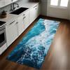 Generic Blu Tappeto Cucina acqua di mare dell'oceano 50 x 150 cm Antiscivolo Impermeabile Comodo Lavabile Multiuso Passatoia Corridoio Soggiorno