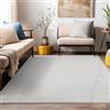 Teppium Tappeto Moderno per Soggiorno Robusto Tappeto a Ciclo Chiuso Mélange Monocolore con Struttura Tappeto Decorativo Cut-Loop per un Ambiente Raffinato, Misurare: 280 x 370 cm, Colore: Argento