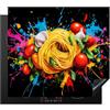 KitchenYeah© Copri Piano Cottura Coprifornelli Tappetino per Induzione | 59x51 cm - Fornello Tutto per la Cucina Spaghetti - Graffiti - Vernice - Colore - Cibo - Moderno