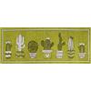 megawebstore Tappeto cucina in ciniglia lavabile e antiscivolo mod. Cactus (verde, 57x140)