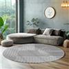 SIMPEX Tappeto Rotondo 120 cm Grigio, Shaggy Pelo Lungo, Morbido e Soffice, Stile Scandinavo Boho, Perfetto per Casa, Facile Manutenzione, Fondo in Juta