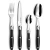 Lou Laguiole Amefa Comptoir Servizio Posate 24 Pezzi, Acciaio Inox, Manico Nero