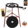 COMBOI Stufa per paella a gas butano, kit professionale bruciatore piatto 45 cm, padella per paella smaltata 60 cm, regolatore, tubo, piedi rinforzati, livello, grembiule, libro di ricette digitali