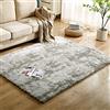 DUBENS Tappeto moderno Home Decorate Soft Fluffy tappeto per soggiorno, camera da letto, camera dei bambini, Fuzzy peluche, superficie antiscivolo (grigio, 120 x 200 cm)
