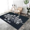 Generico Nero Tappeto Moderno Morbido 40x60 cm - Motivo Astratto New York Edificio, Tappeti Camera da Letto Antiscivolo Tappeto Soggiorno Lavabile Tappeti Pelo Corto Piccole Dimensioni